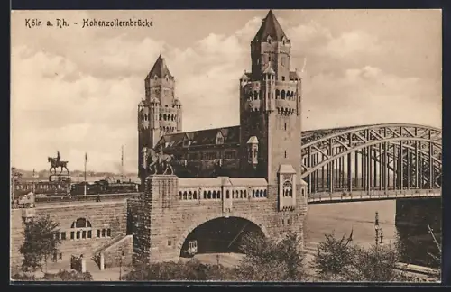 AK Köln a. Rh., Hohenzollernbrücke