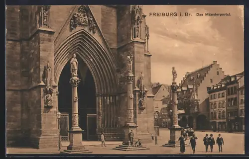 AK Freiburg i. Br., Münsterportal