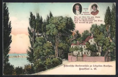 AK Frankfurt-Oberrad, Historische Gerbermühle zu Lebzeiten Goethes