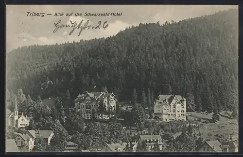 AK Triberg, Blick auf das Schwarzwald-Hotel