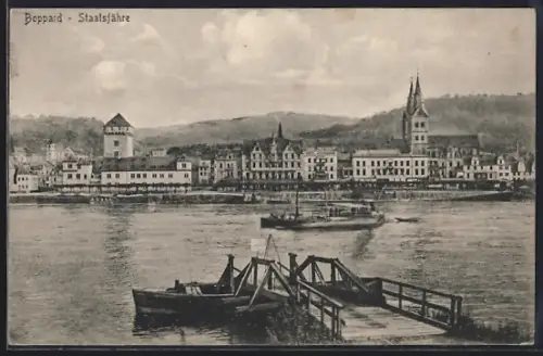 AK Boppard, Staatsfähre, Rheinansicht