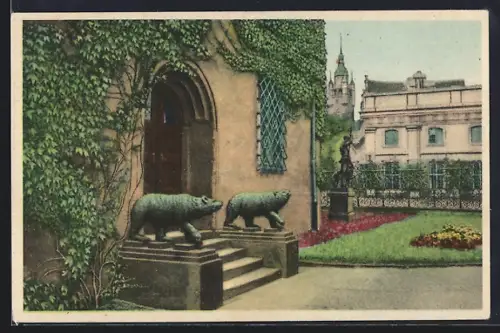Künstler-AK Dessau, Im Schlosshof