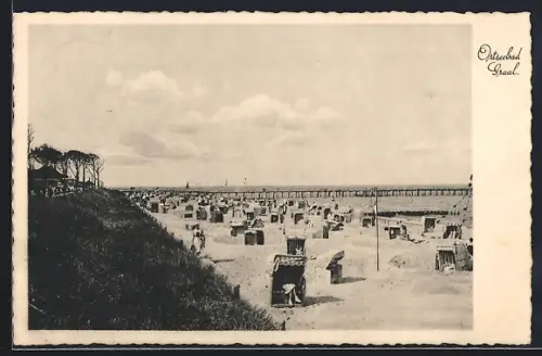 AK Graal, Strand, Strandkörbe, Seebrücke