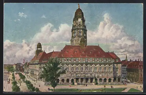 Künstler-AK Dresden, Neues Rathaus