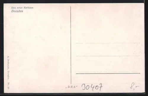 Künstler-AK Dresden, Neues Rathaus