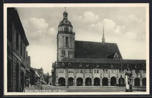 AK Dessau, Marienkirche, Buden