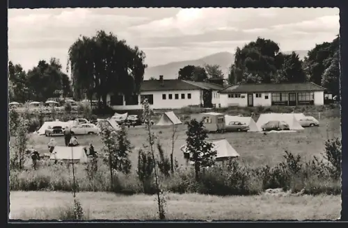 AK Rastatt /Baden, Campingplatz mit Schwimmbad, Inh. Adolf Herzog, Badgaststätte