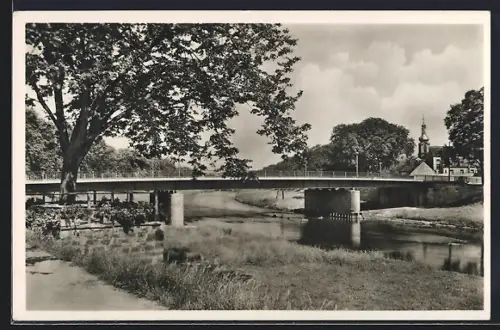 AK Rastatt, Neue Murgbrücke, Badener Strasse