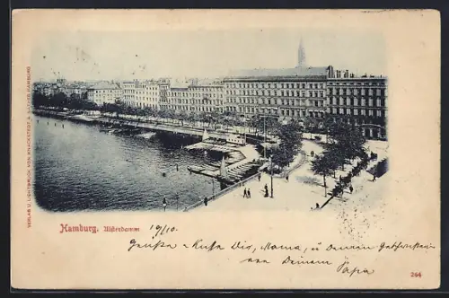AK Hamburg, Alsterdamm, Uferpromenade