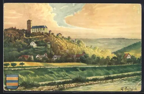 Künstler-AK Hassmersheim, Schloss Guttenberg