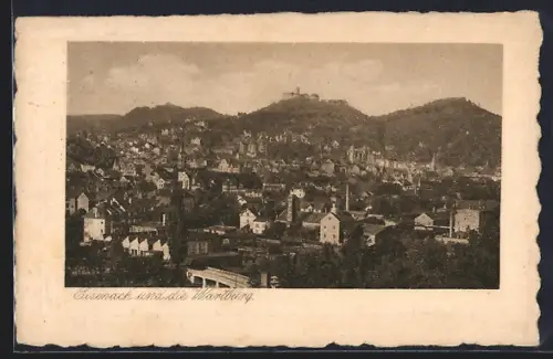 AK Eisenach, Stadtansicht und Wartburg