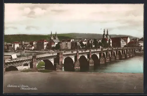 AK Koblenz a. Rhein, Moselbrücke