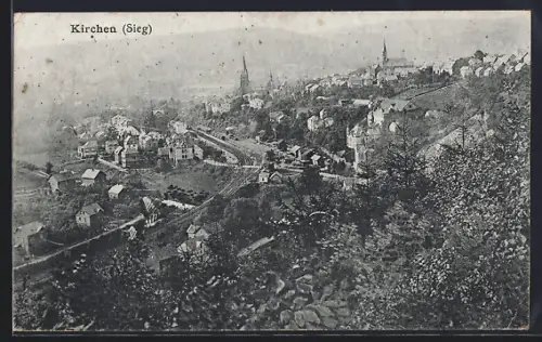 AK Kirchen /Sieg, Panoramaansicht der Stadt