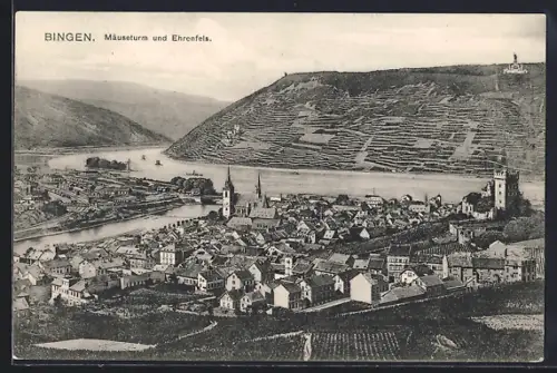 AK Bingen / Rhein, Mäuseturm und Ehrenfels