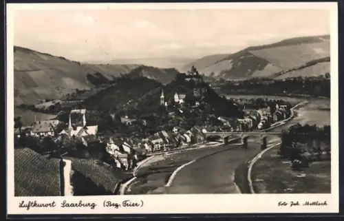 AK Saarburg /Trier, Gesamtansicht, Burg, Brücke