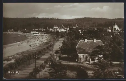AK Binz a. Rg., Strandpromenade