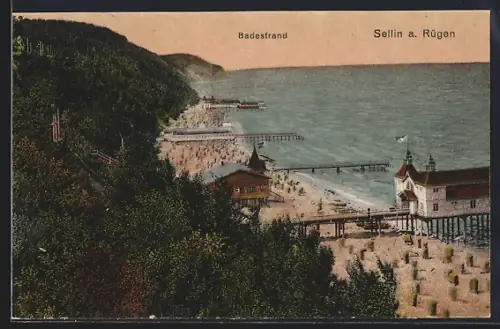 AK Sellin a. Rügen, Badestrand
