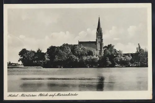 AK Röbel /Müritzsee, Blick auf Marienkirche