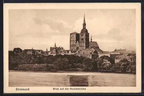 AK Stralsund, Blick auf die Nicolaikirche