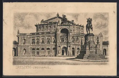 Künstler-AK Dresden, Opernhaus