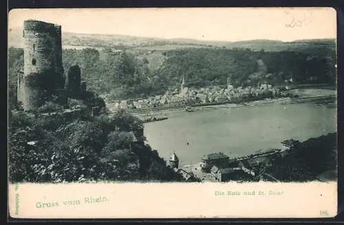 AK St. Goar /Rhein, Burg Katz
