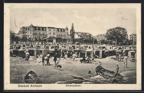 AK Ahlbeck / Ostseebad, Strandleben