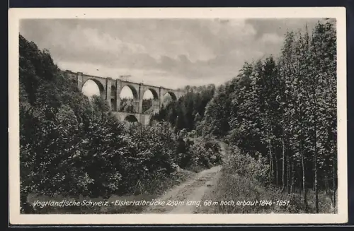 AK Elstertalbrücke /Vogtländische Schweiz, Blick auf die Brücke