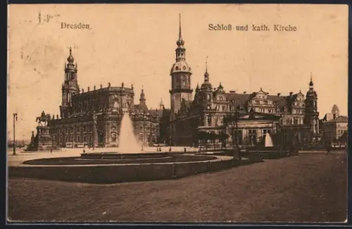 AK Dresden, Schloss und katholische Kirche