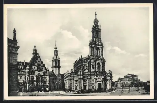 AK Dresden, Schloss, Hofkirche, Opernhaus
