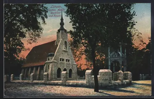 AK Lützen, Gustav-Adolf-Denkmal und Kapelle