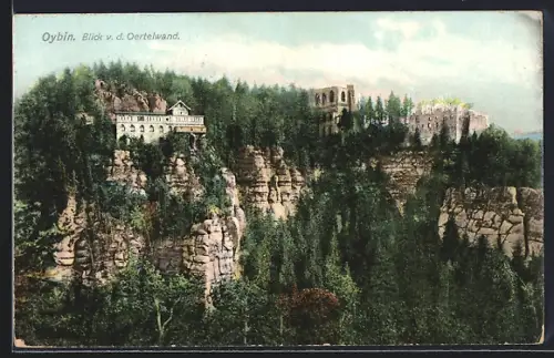 AK Oybin, Blick von der Oertelwand