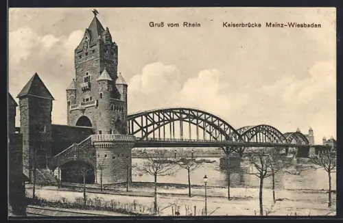 AK Mainz /Rhein, Kaiserbrücke