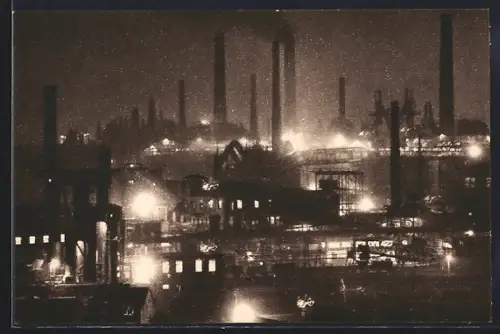 AK Völklingen, Eisen-Werke bei Nacht