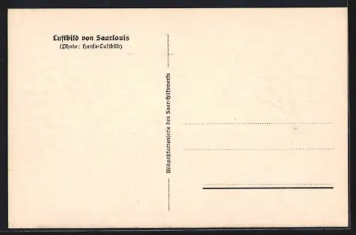 AK Saarlouis, Luftbild des Ortes