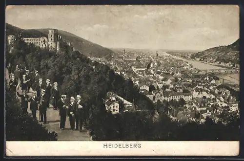 AK Heidelberg / Neckar, Blick auf den Ort
