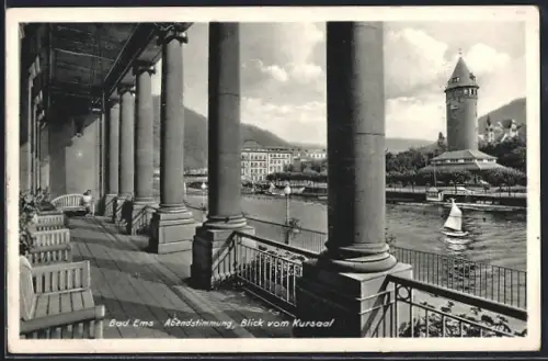 AK Bad Ems, Abendstimmung, Blick vom Kursaal