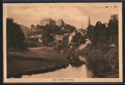 AK Malberg / Kyllburg, Flusspartie im Ort