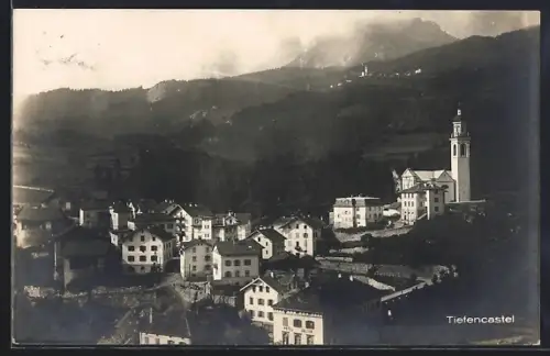 AK Tiefencastel, Teilansicht mit Kirche