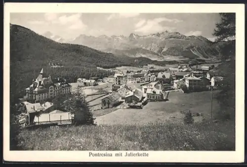 AK Pontresina, Teilansicht mit Julierkette