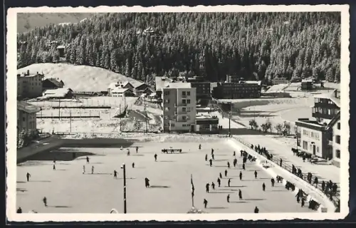 AK Arosa-Obersee, Ortspartie im Schnee