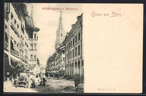 AK Bern, Kesslergasse und Münster