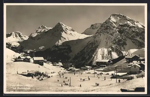 AK Inner-Arosa, Ortspartie und Furkahörner