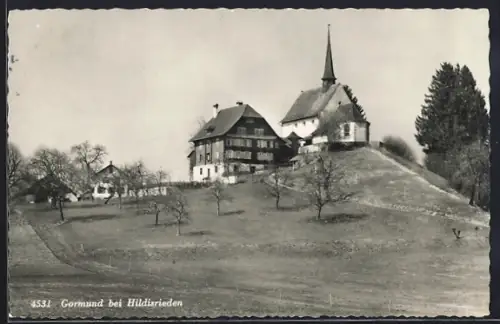 AK Neudorf /LU, Gormund bei Hildisrieden, Ortspartie mit Kirche