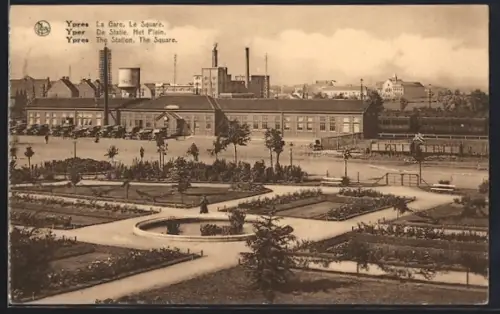 AK Ypres, La Gare, Le Square