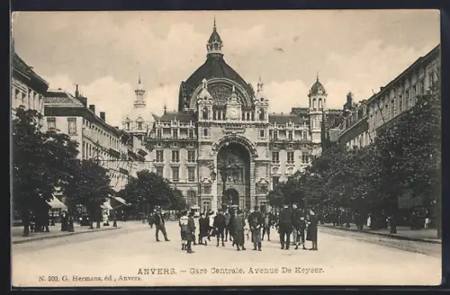 AK Anvers, Gare Centrale, Avenue De Keyser