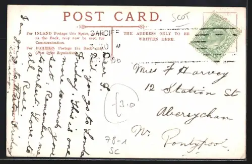 Künstler-AK Map of Scotland with an Inverness Coat of Arms, Badge Boxwood