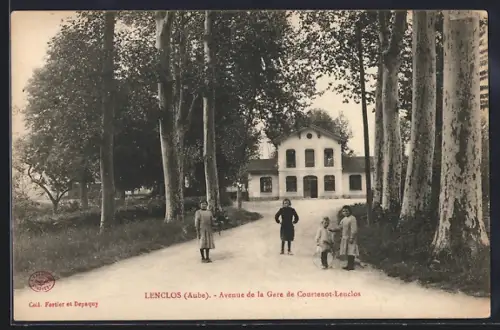 AK Lenclos /Aube, Avenue de la Gare de Courtenot-Lenclos