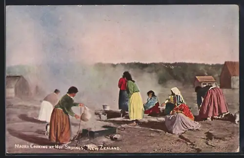AK Hot Springs, Maori cooking, Maori an einer Kochstelle