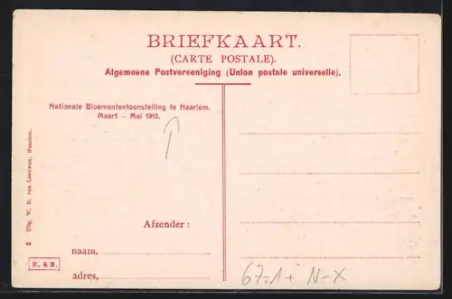 AK Haarlem, Nationale Bloemententoonstelling 1910, Crocusvelden, Ausstellung