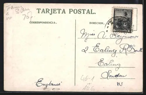 AK Rosario, Plaza Lopez, Strassenbahn